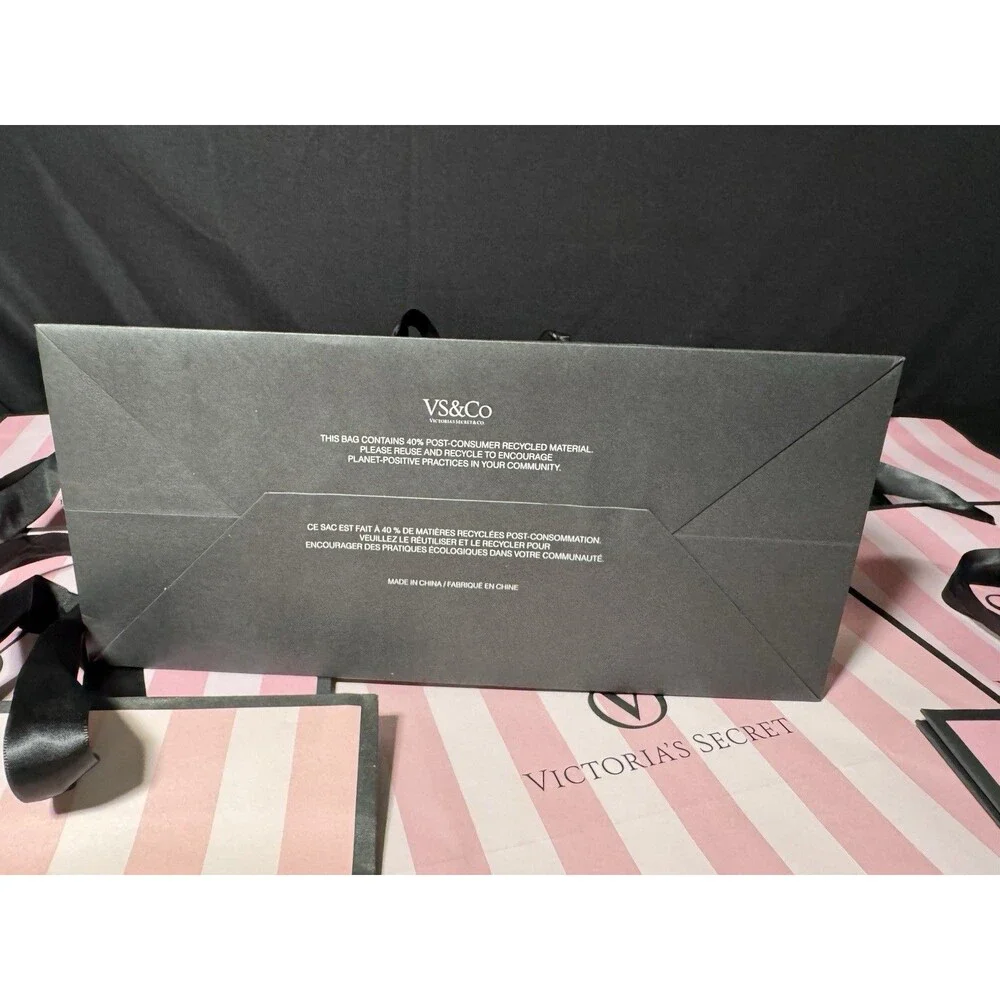Victoria's Secret Pink Stripe Logo Medium Paper Shopping Gift Bag (set of 9)